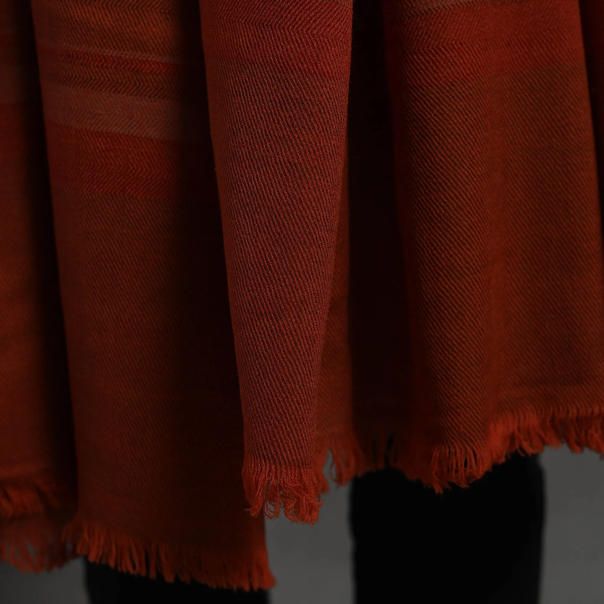 Orange - Kumaun Handwoven Pure Merino Wool Shawl for Men 11