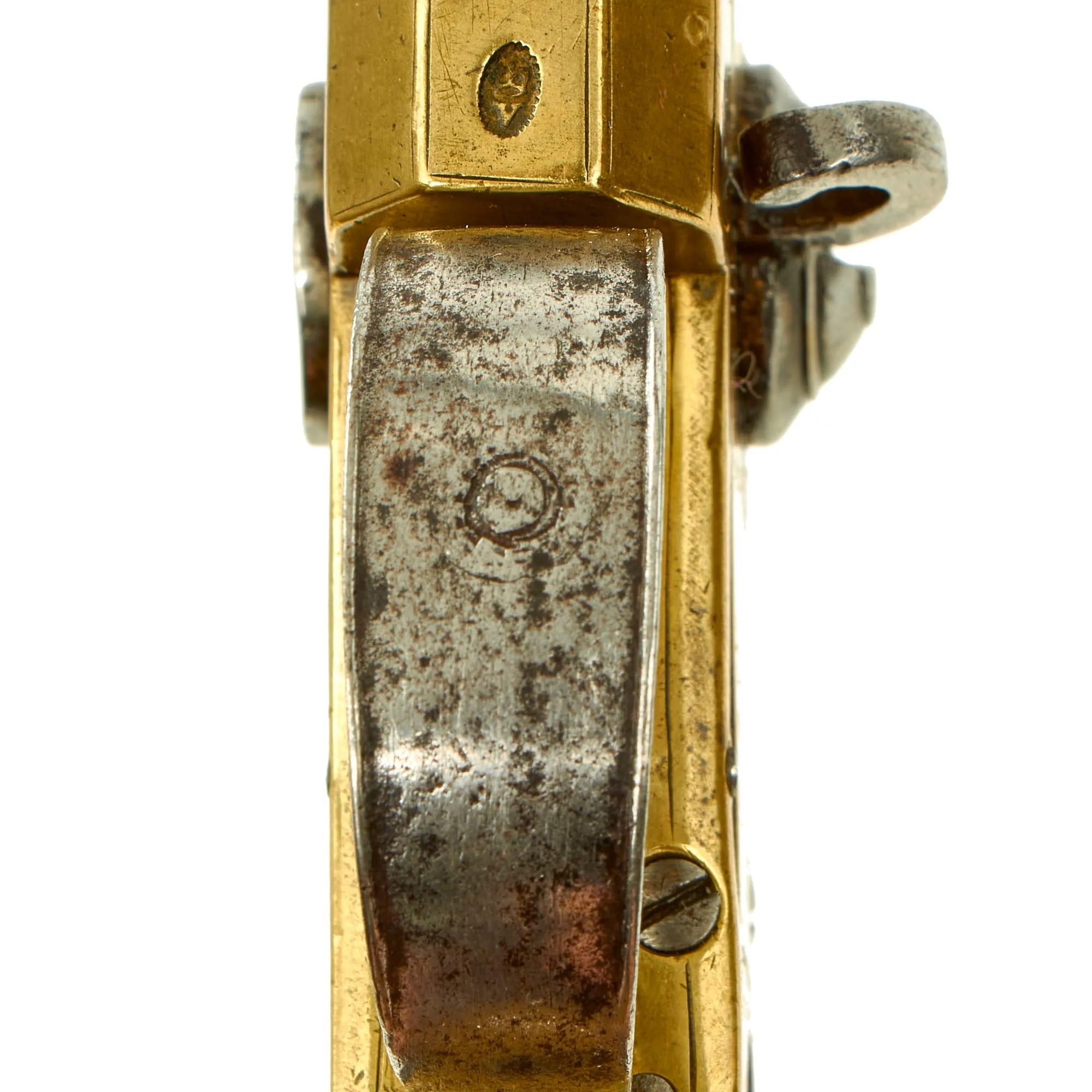 Original British Brass Framed Over & Under Flintlock Double Barrel Tap Action Pistol by Ketland & Co. - circa 1800