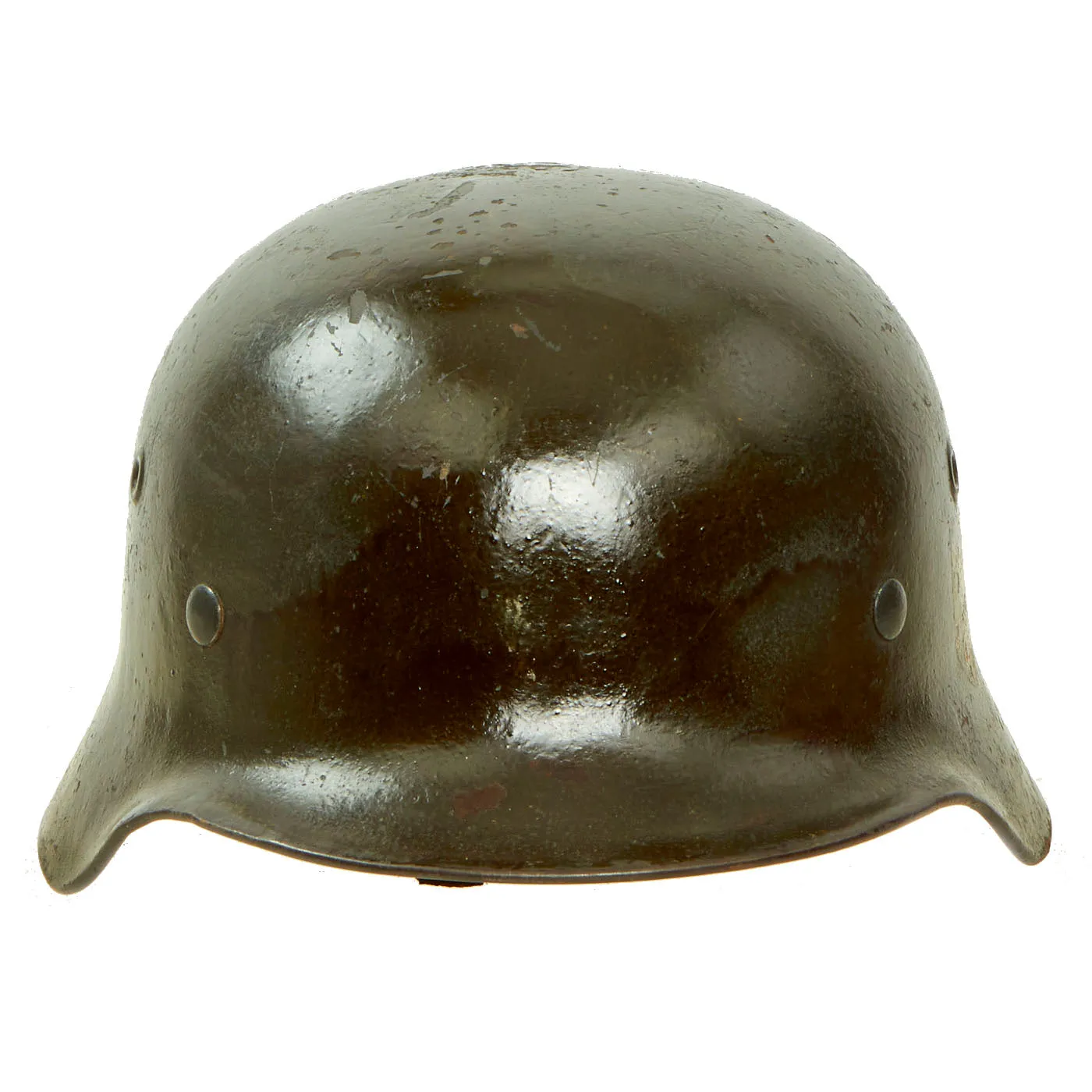 Original German WWII Army Heer M40 Single Decal Steel Helmet with Damaged Liner - EF64