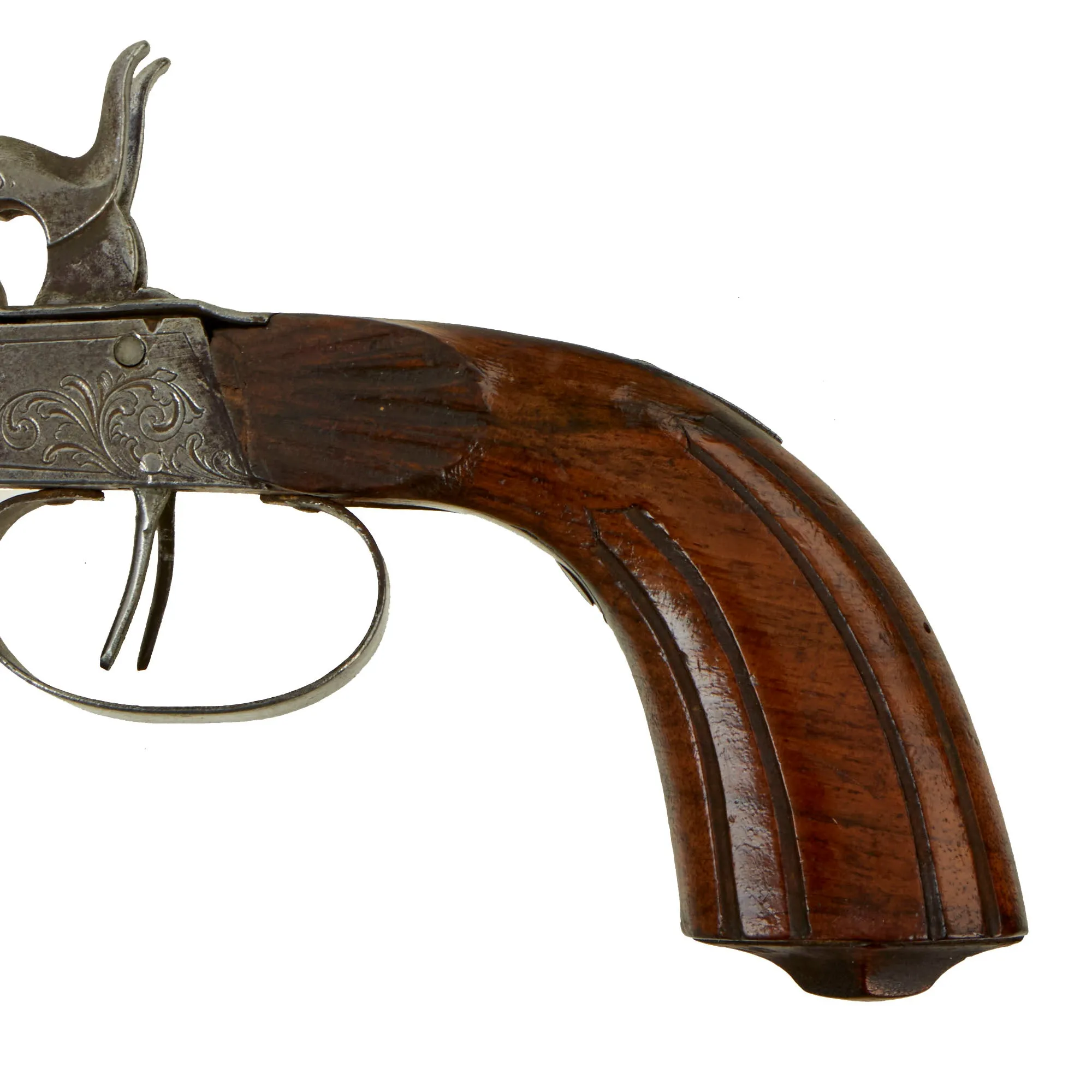 Original U.S. Civil War Era French Style 9mm Pinfire Double Barrel Pistol with Under Lever Breech - circa 1855