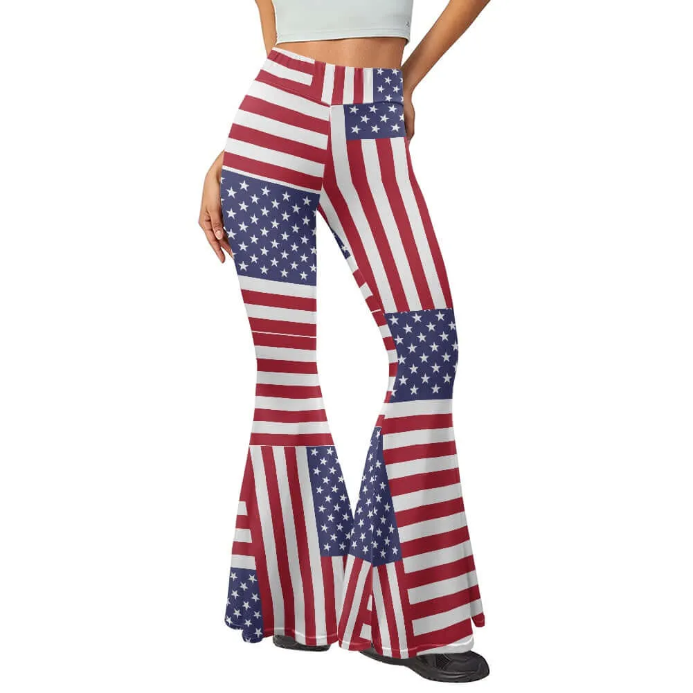 Patriotic 4th of July Yoga Flared Pants