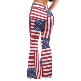 Patriotic 4th of July Yoga Flared Pants