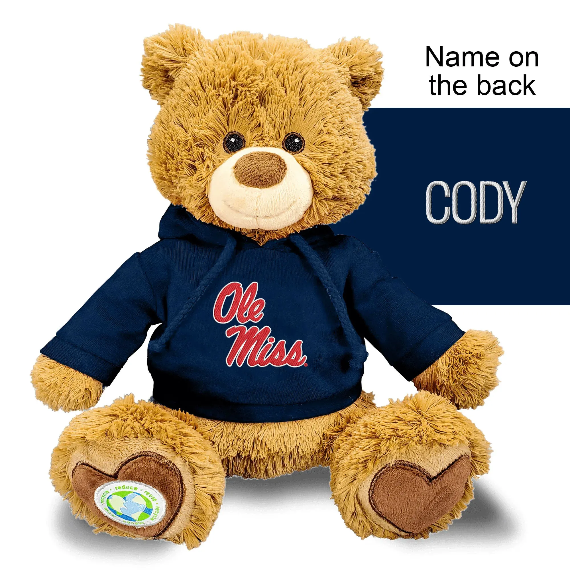 Personalized Ole Miss Rebels 10" Plush Bear 2