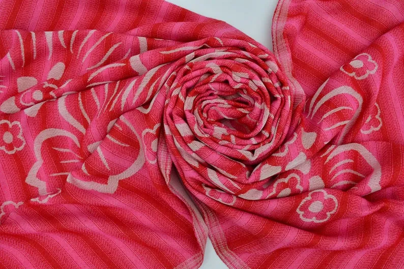 Pink Hibiscus Flowers 100% Cotton Towel