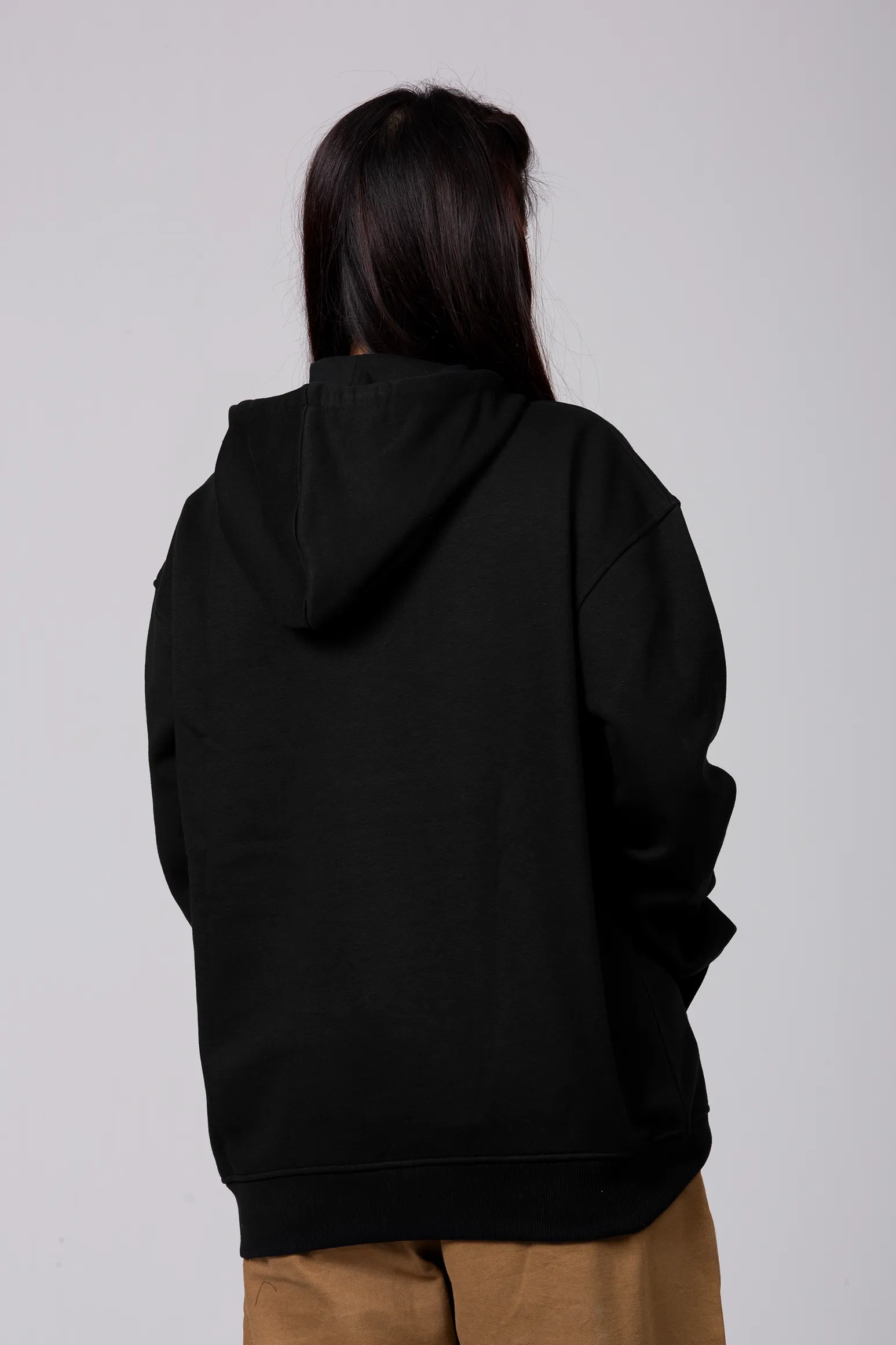 Premium Boxy Drop Shoulder Hoodie | Flash Black