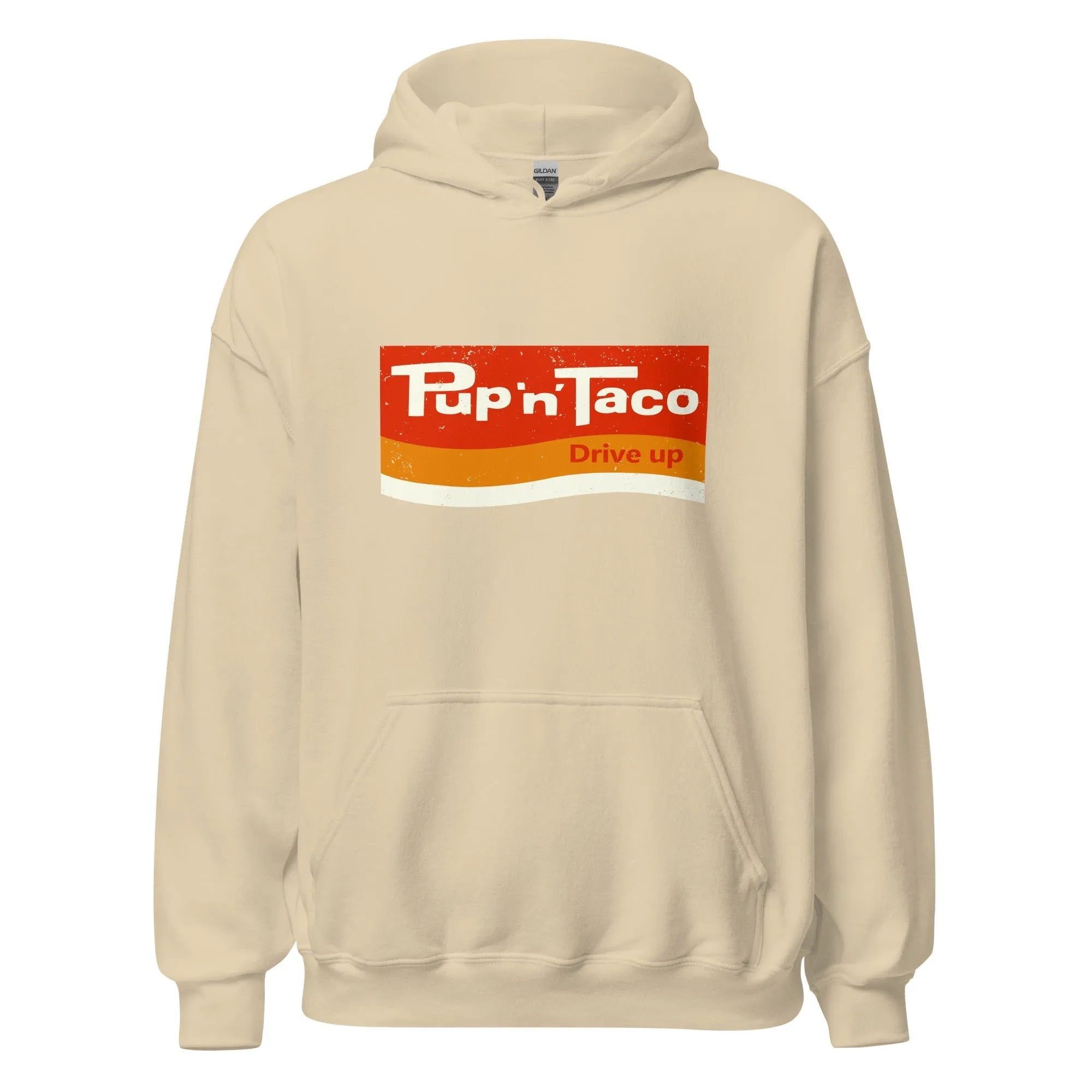 Pup 'n' Taco Hoodie - Retro 70s Vintage Fast Food Chain Sweatshirt