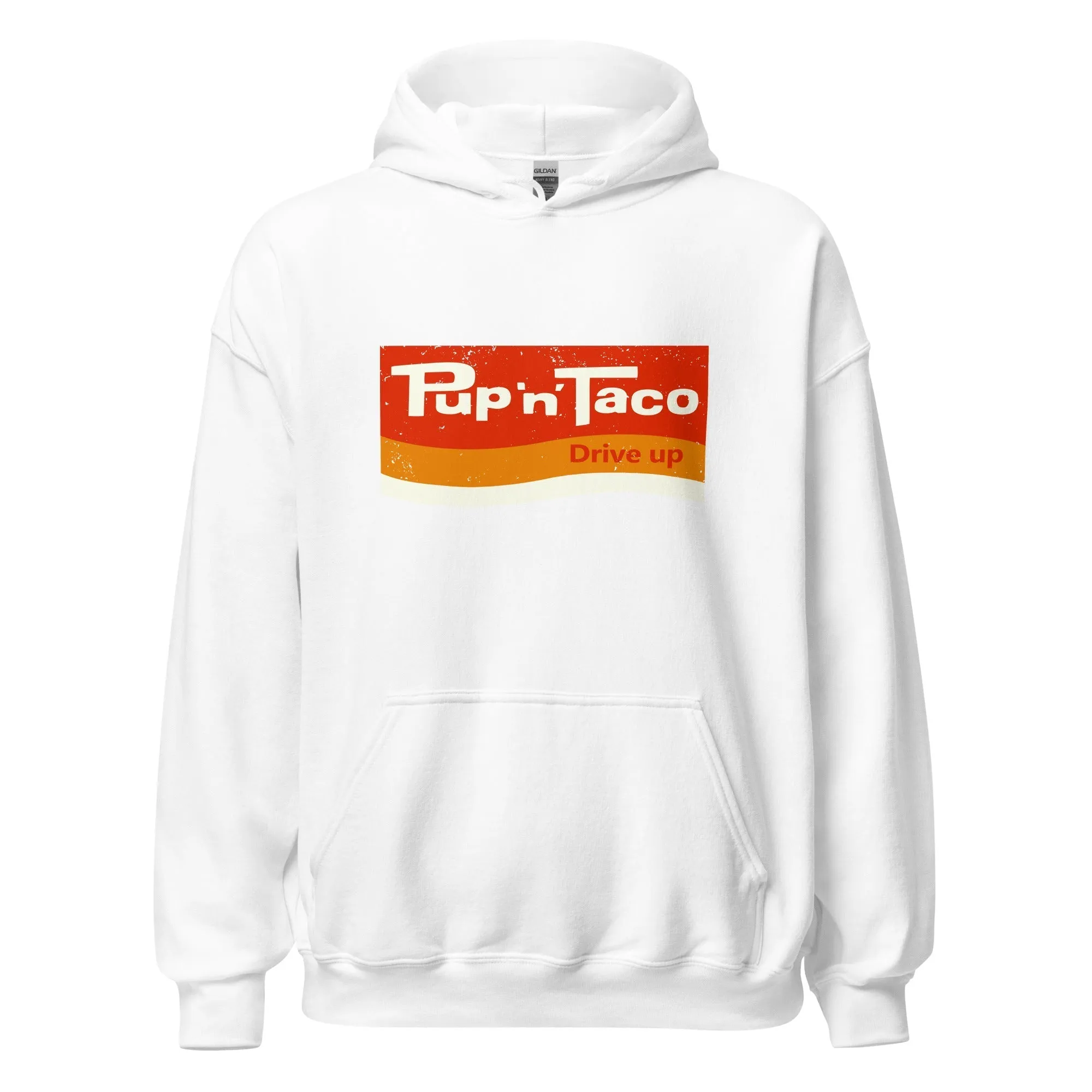 Pup 'n' Taco Hoodie - Retro 70s Vintage Fast Food Chain Sweatshirt