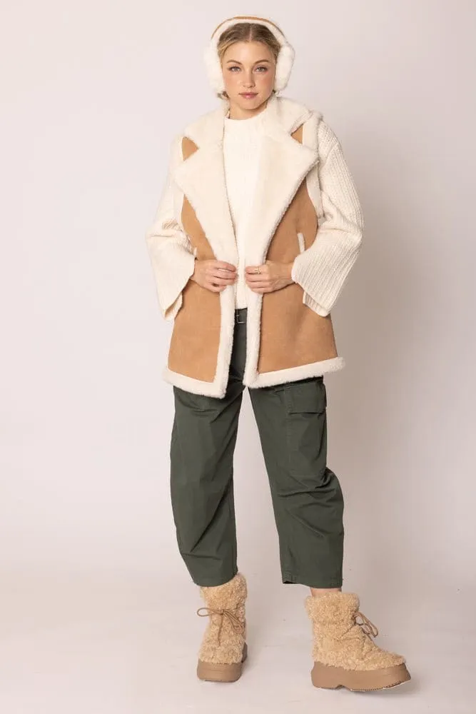 QCV420011 Faux Shearling and Suede Aviator Vest