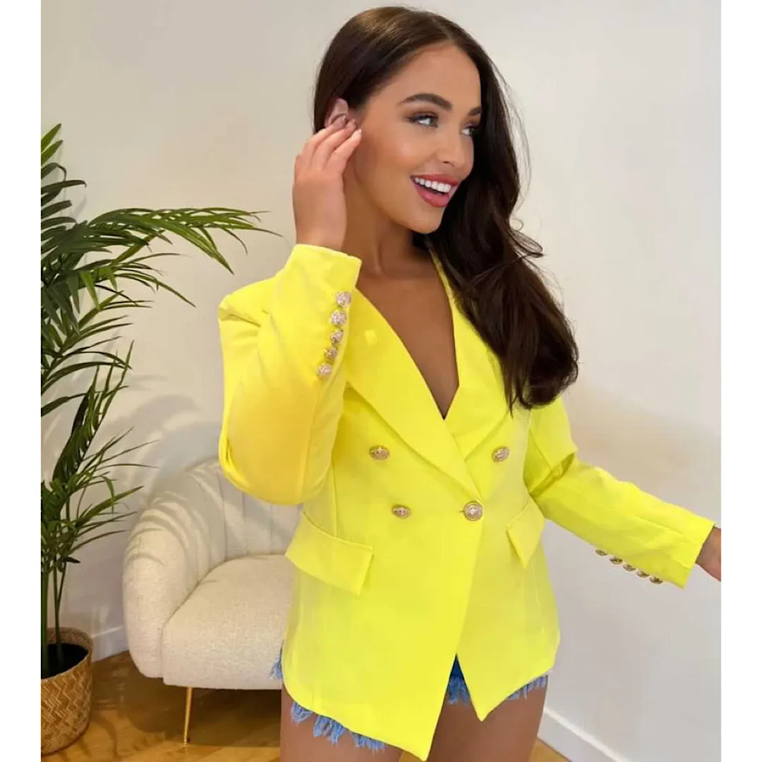 ROMEO Yellow Gold Button Blazer Jacket