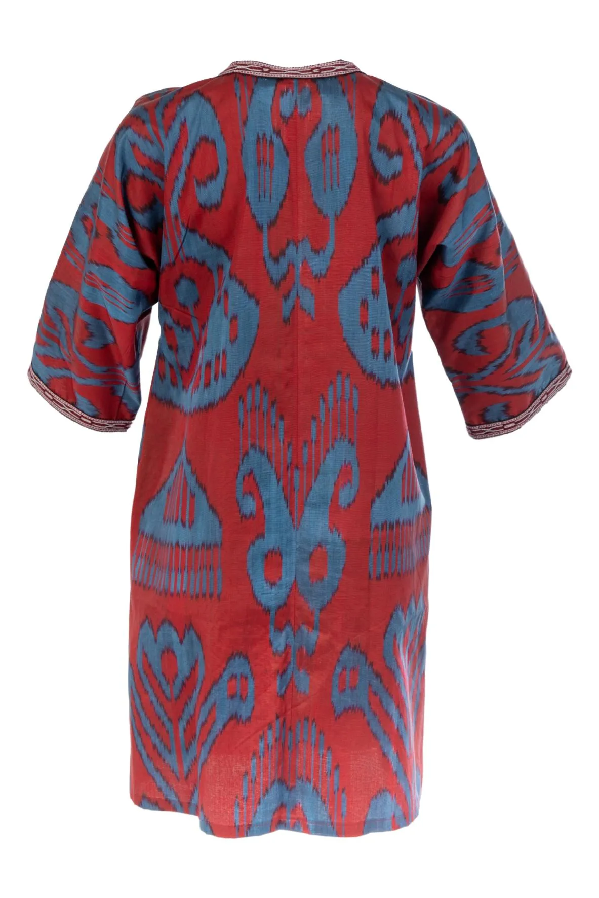 Rowan Silk Ikat Coat - Red, Blue