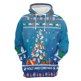 Shark Holly Jawly Christmas All Over Print 3D Hoodie For Men And Women, Best Gift For Dog lovers, Best Outfit Christmas