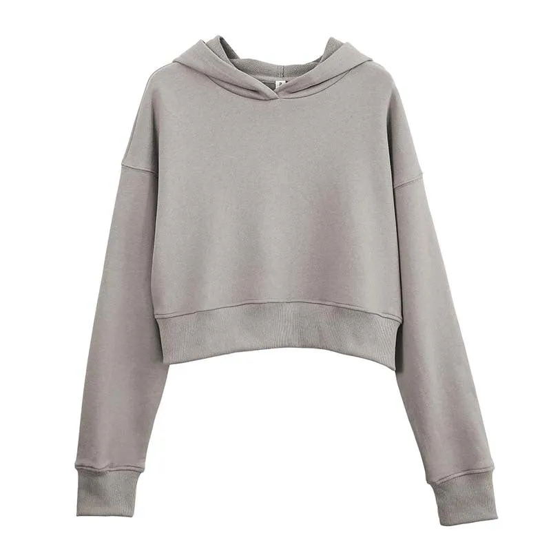 Short Sweater Sexy Cropped Sexy Women Outdoor Pullover Hooded Fitness Sportswear Long Sleeve Women