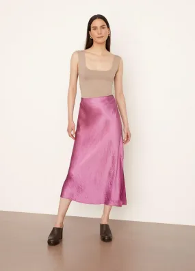 Side Slit Slip Skirt in Camellia