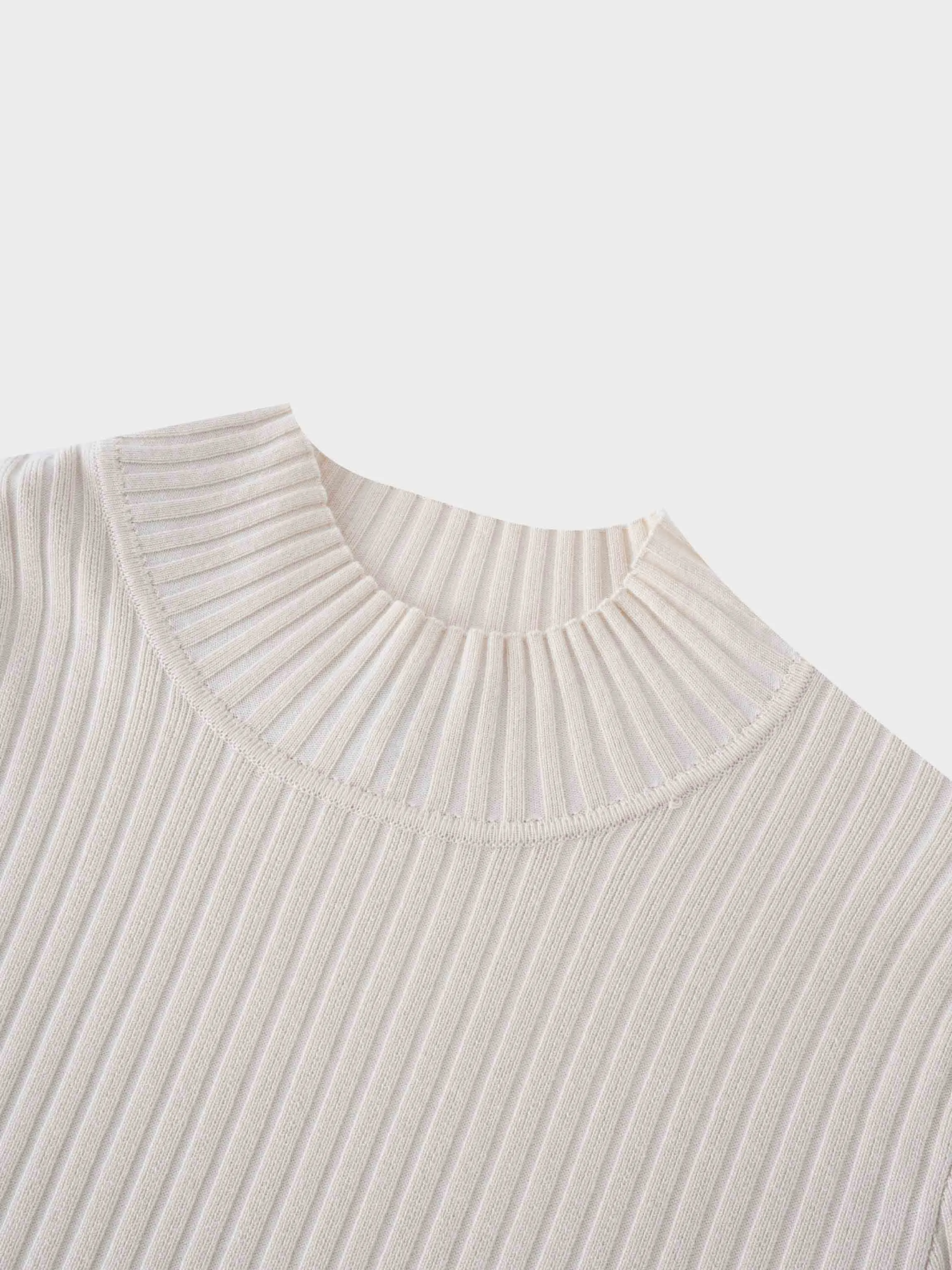 Side Snap Sweater-Cream