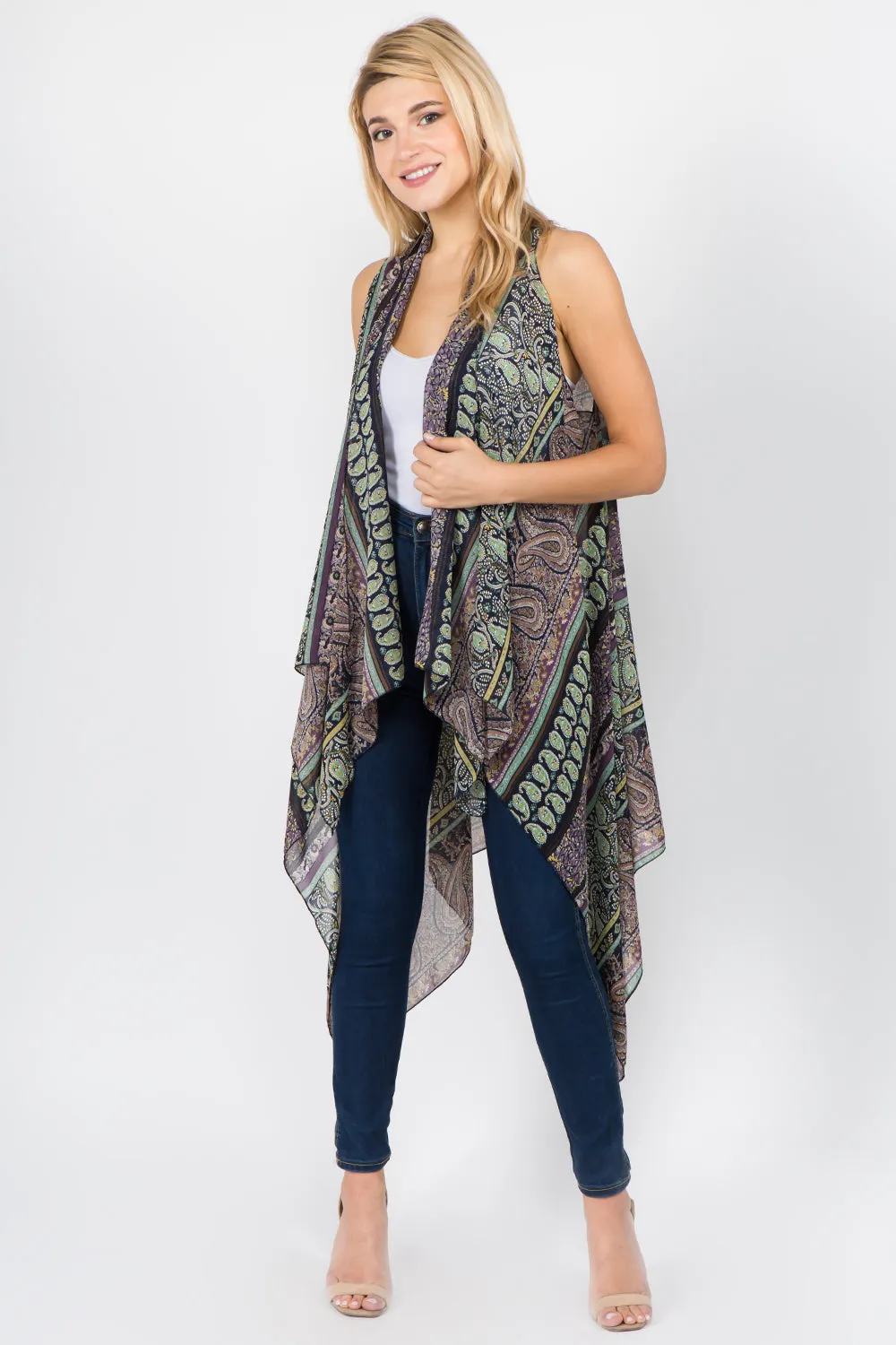 SN-1C39 ethnic paisley design vest