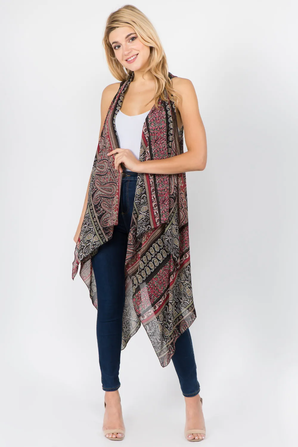 SN-1C39 ethnic paisley design vest