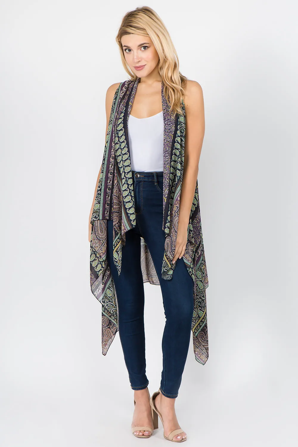 SN-1C39 ethnic paisley design vest