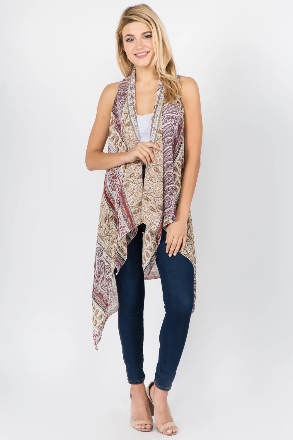 SN-1C39 ethnic paisley design vest