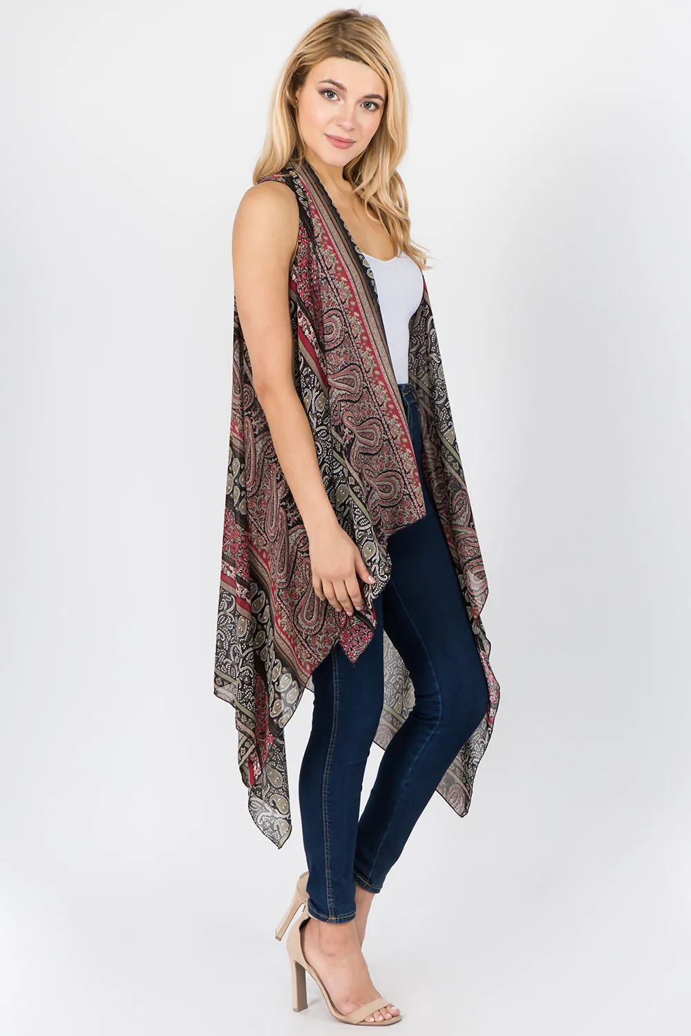 SN-1C39 ethnic paisley design vest