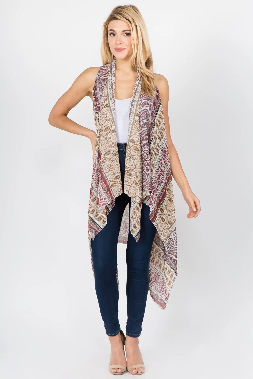 SN-1C39 ethnic paisley design vest