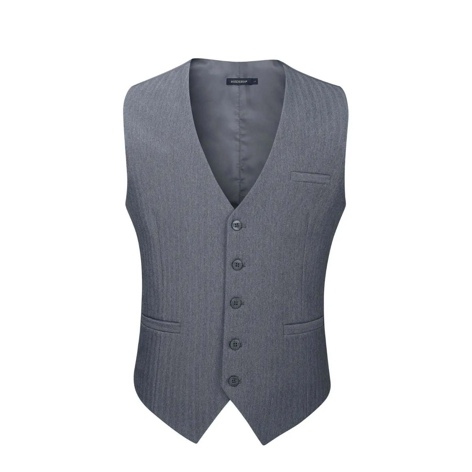 Solid Slim Suit Vest - C2-GREY