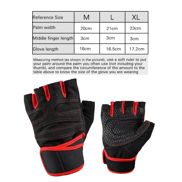 ST-2120 Gym Exercise Equipment Anti-Slip Gloves, Size: M(Black)