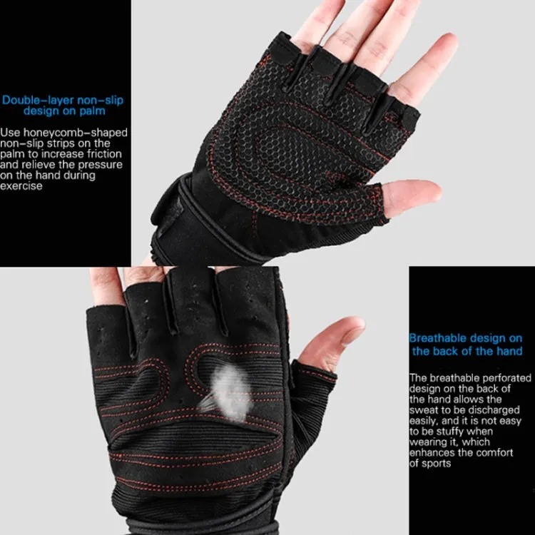 ST-2120 Gym Exercise Equipment Anti-Slip Gloves, Size: M(Black)