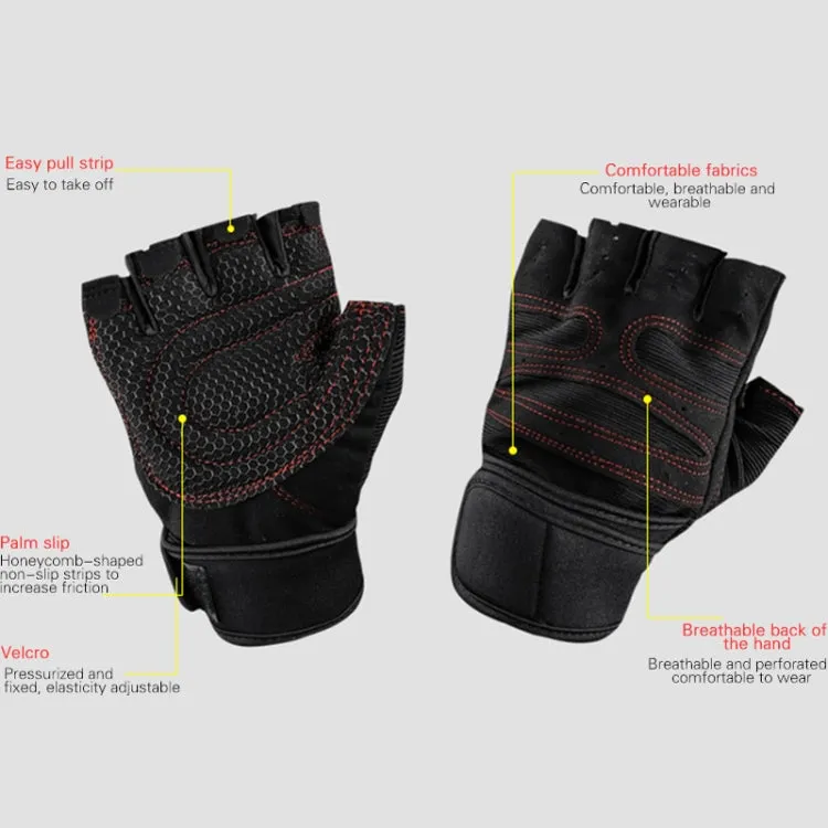 ST-2120 Gym Exercise Equipment Anti-Slip Gloves, Size: M(Black)