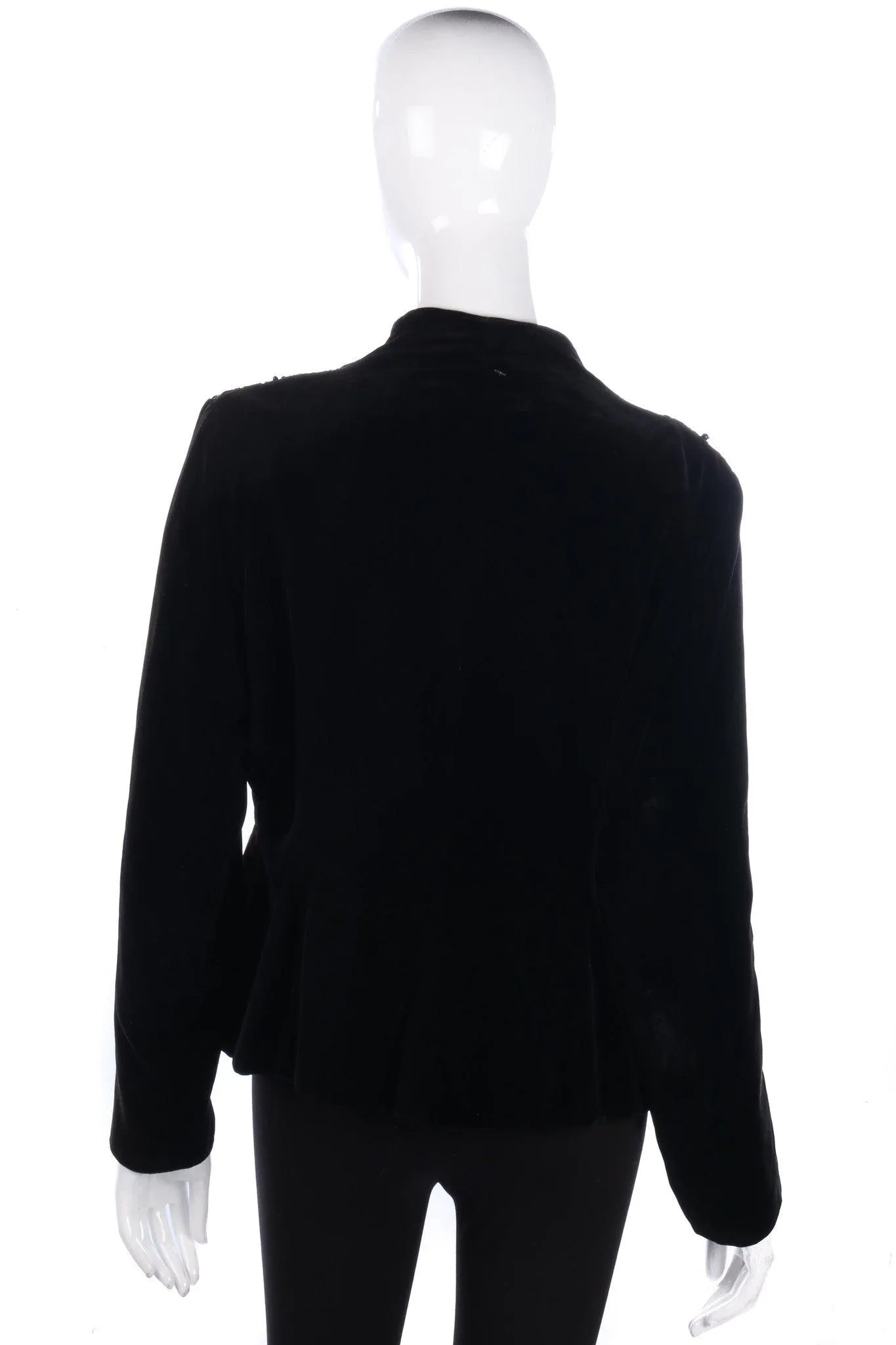 Superb Vintage Jacket Black Velvet and Lace Panels  Size 14/16