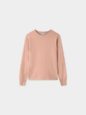 Thin Knit Crew Sweater-Peach