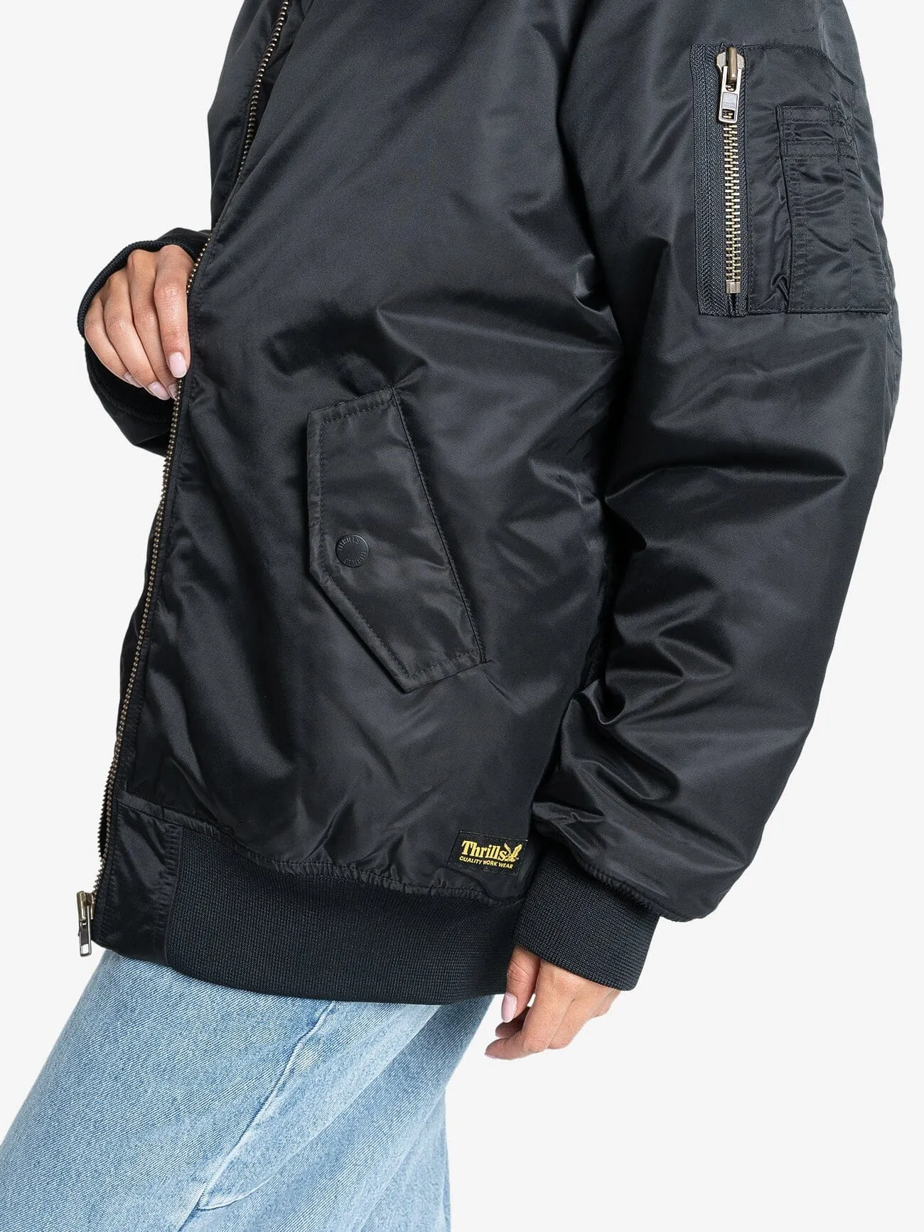 Thrills Union Oversized Bomber - Black