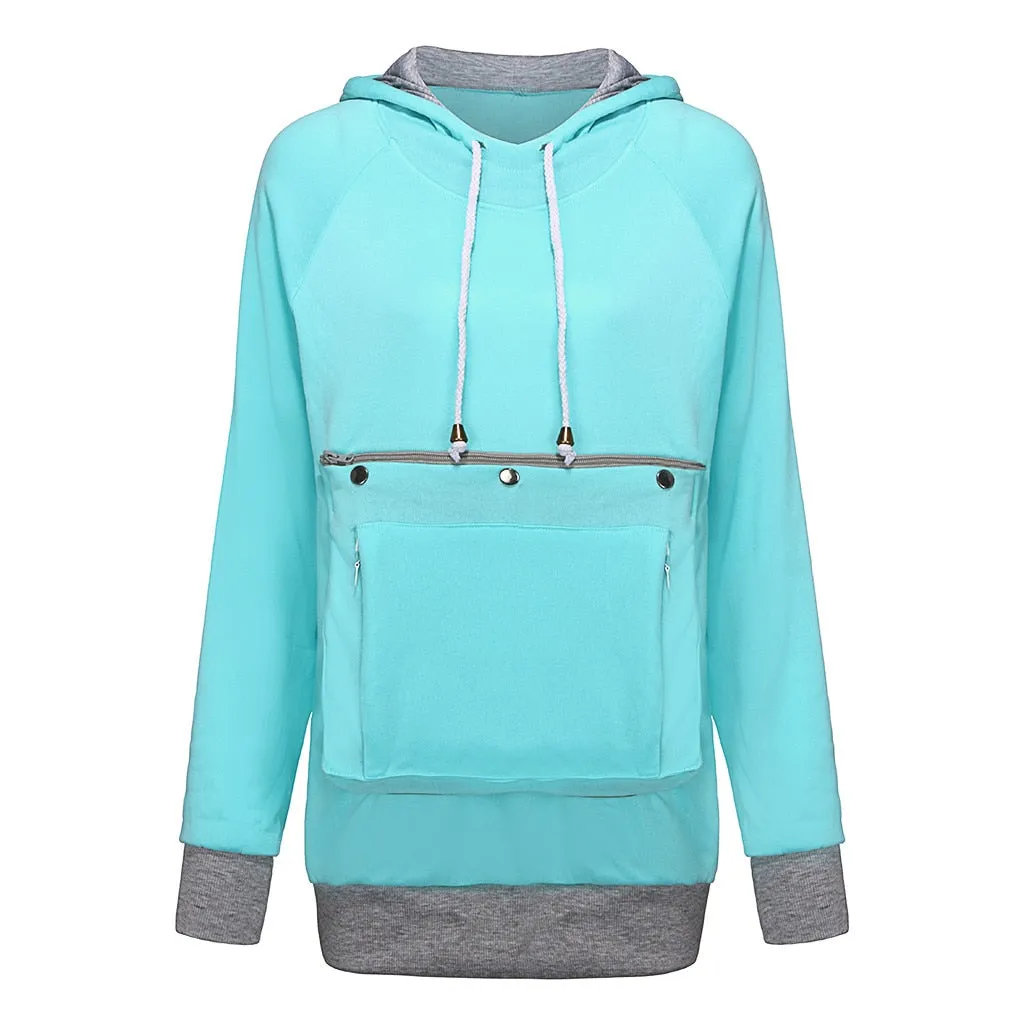 Trendy Pouch Sweatshirt With Hoodie