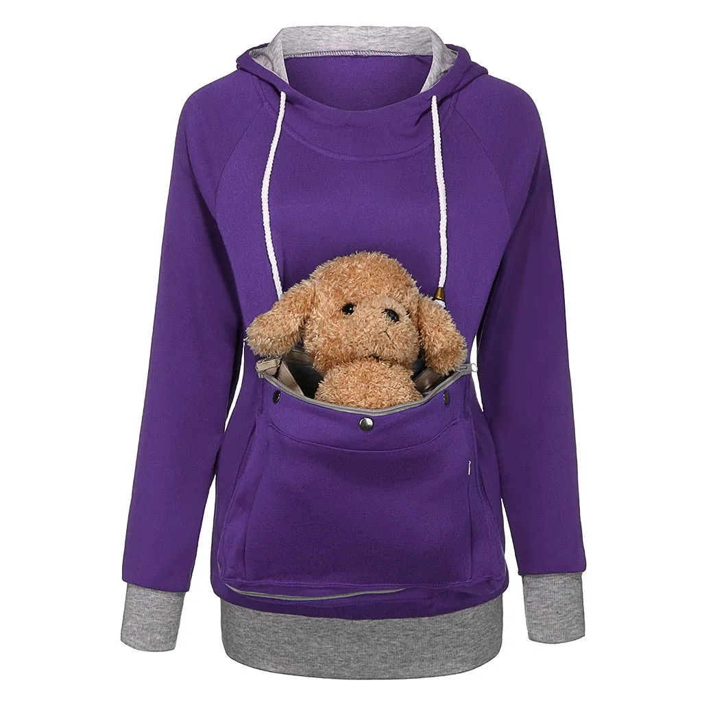 Trendy Pouch Sweatshirt With Hoodie