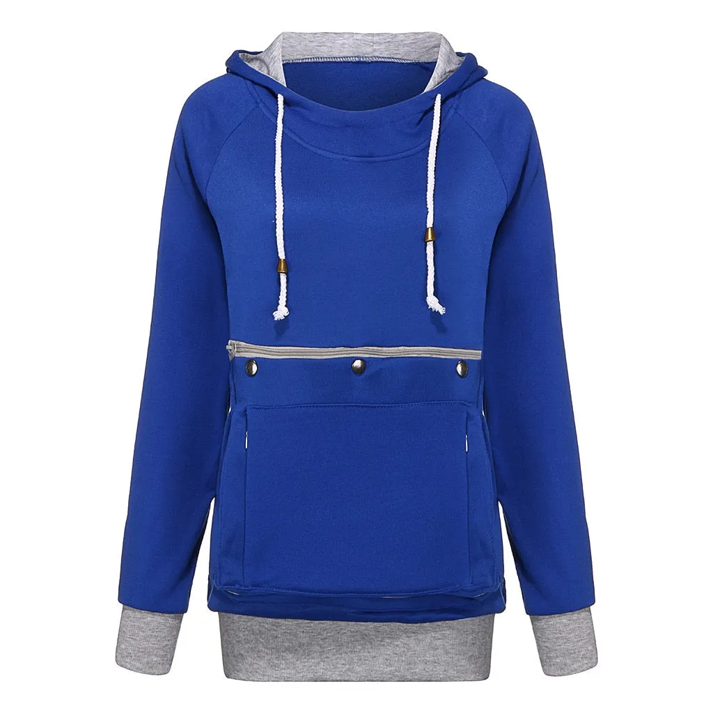 Trendy Pouch Sweatshirt With Hoodie