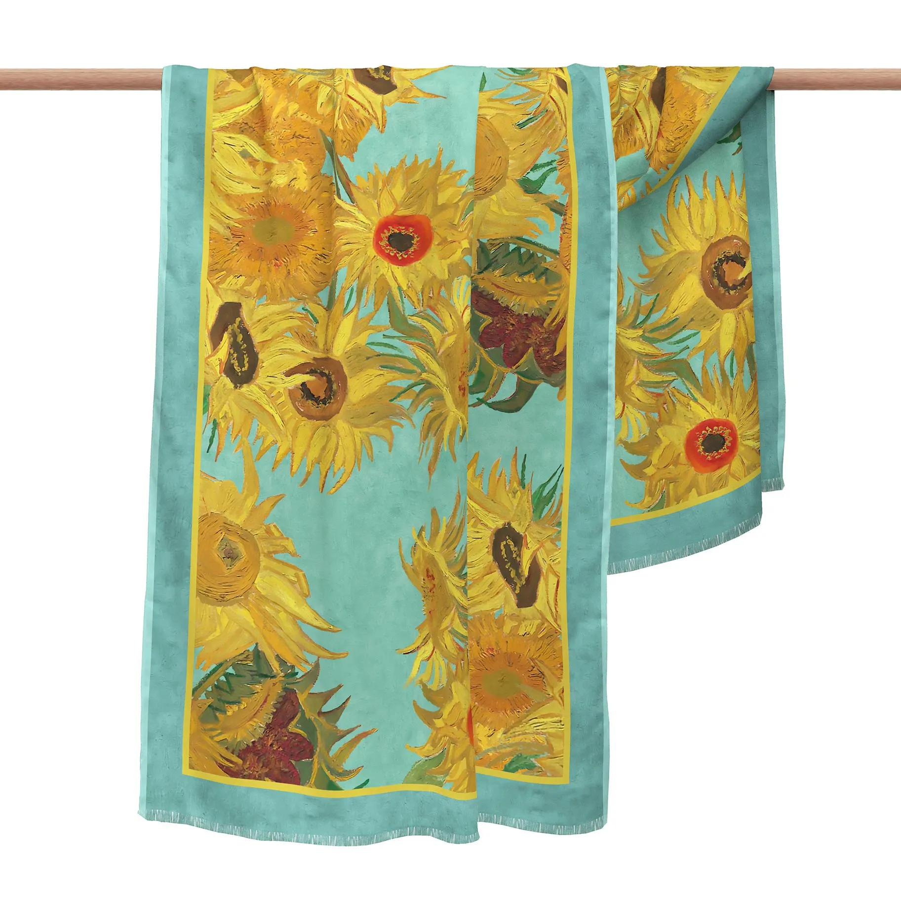 van Gogh Sunflowers Silk Blend Women's Fashion Shawl