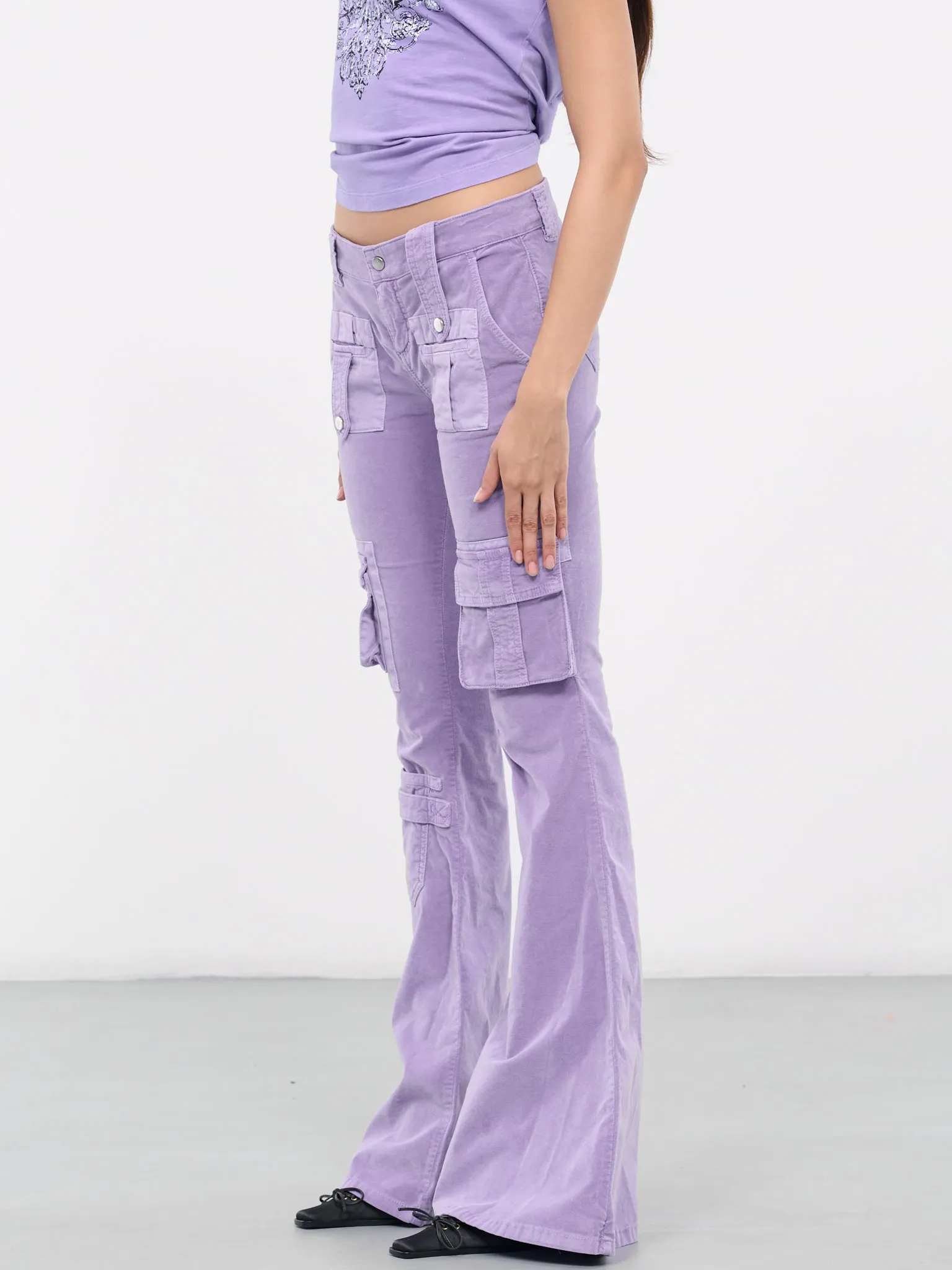 Velvet Flared Trousers (2P102A-N0747-JASMINE)