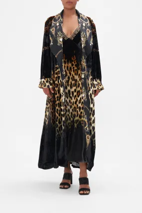 VELVET LONG ROBE WITH TIE JUNGLE DREAMING