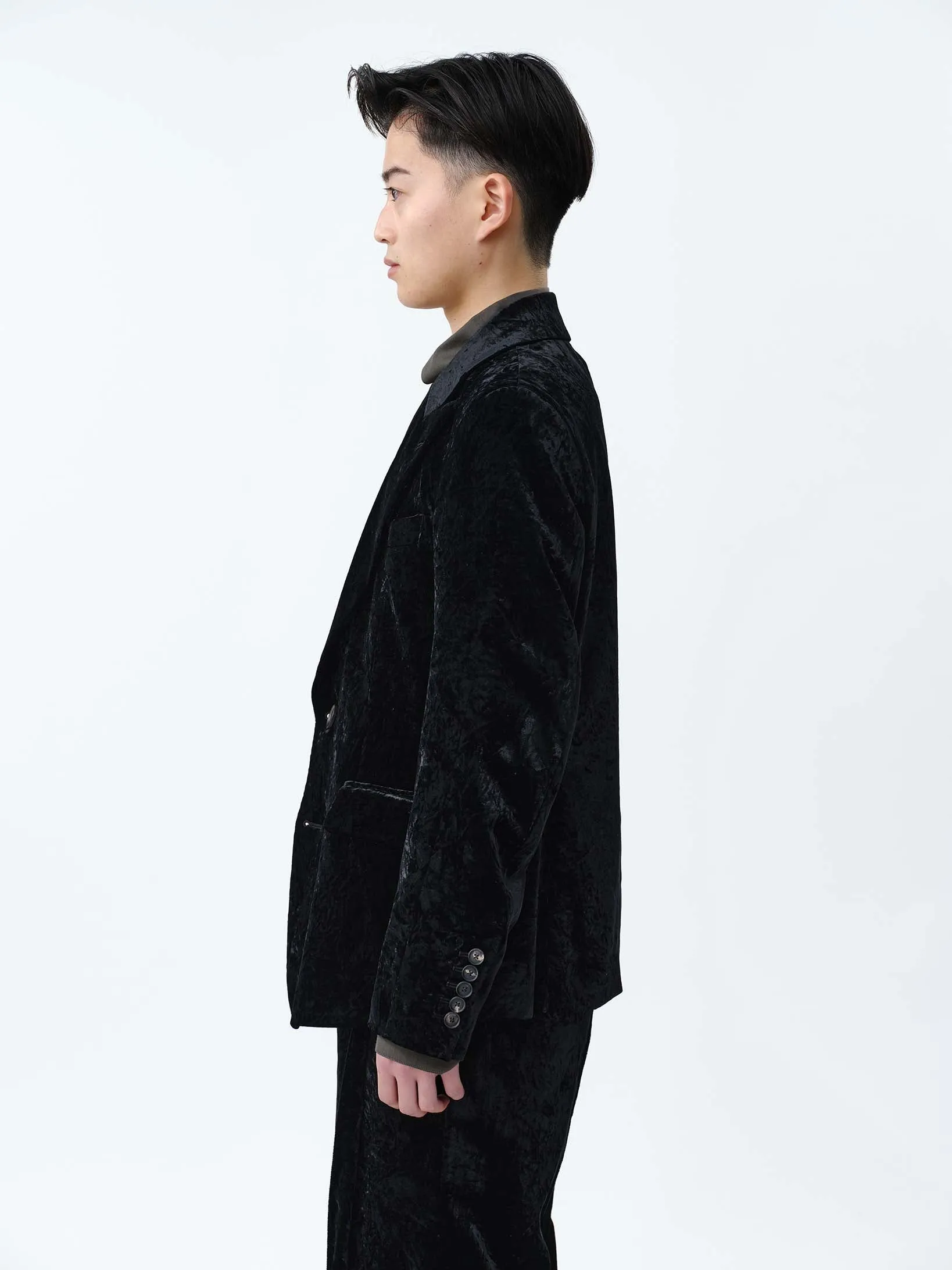 VELVET SINGLEBREASTED JACKET .12【BLACK】