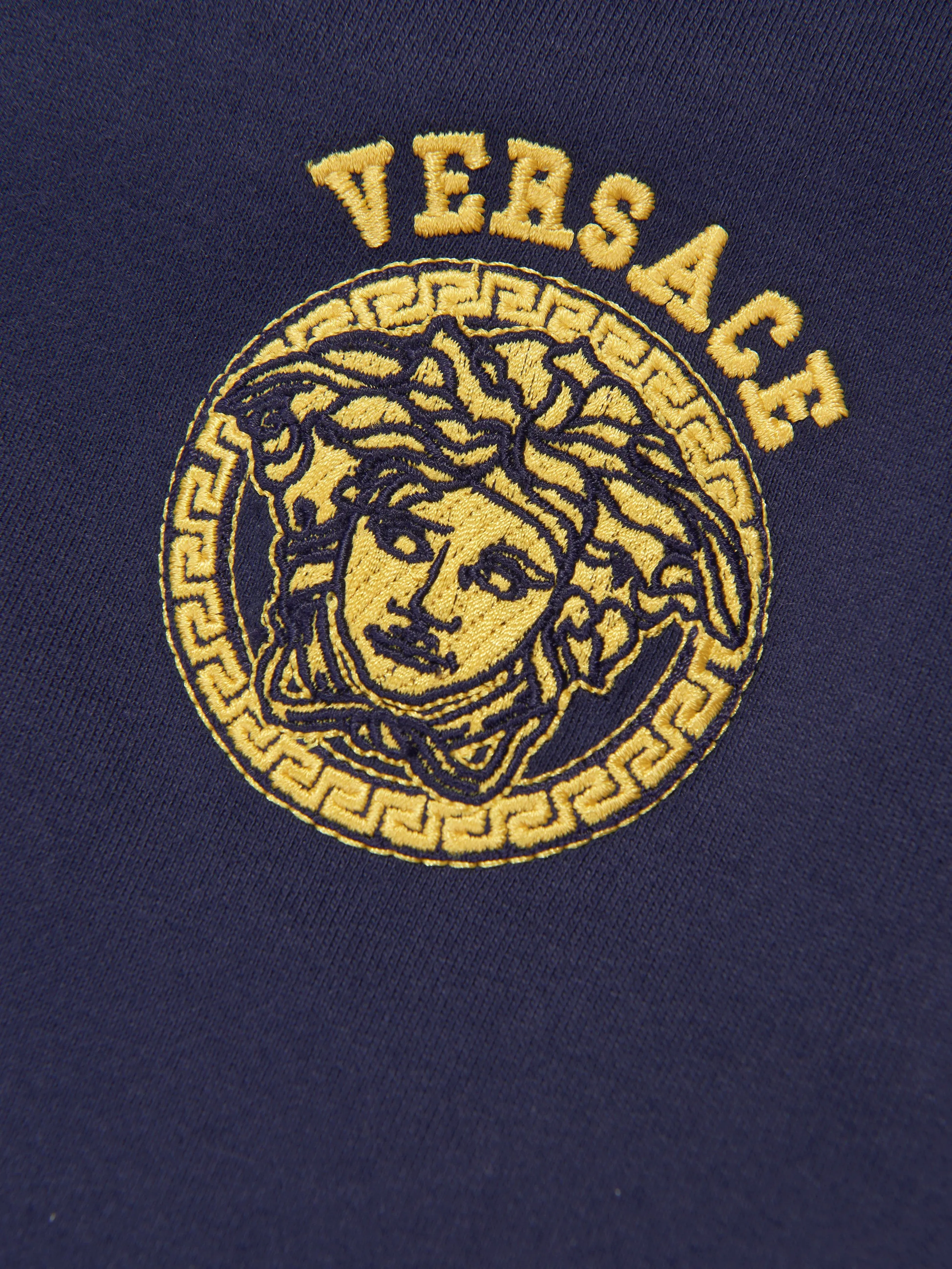 Versace Boys Medusa Logo Hoodie in Navy