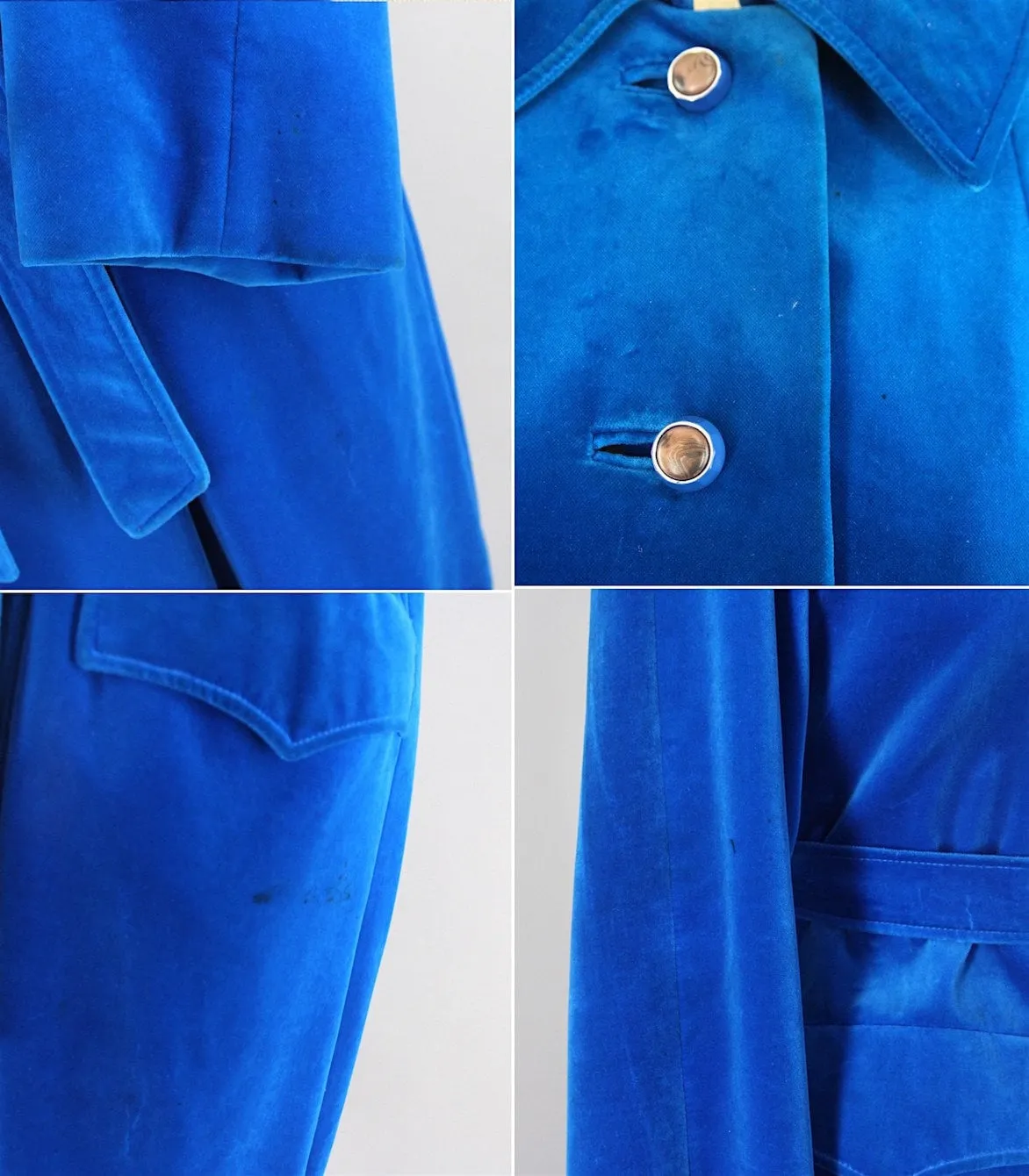 Vintage 1960s Electric Blue Velvet Coat by Surrey Classics Coat