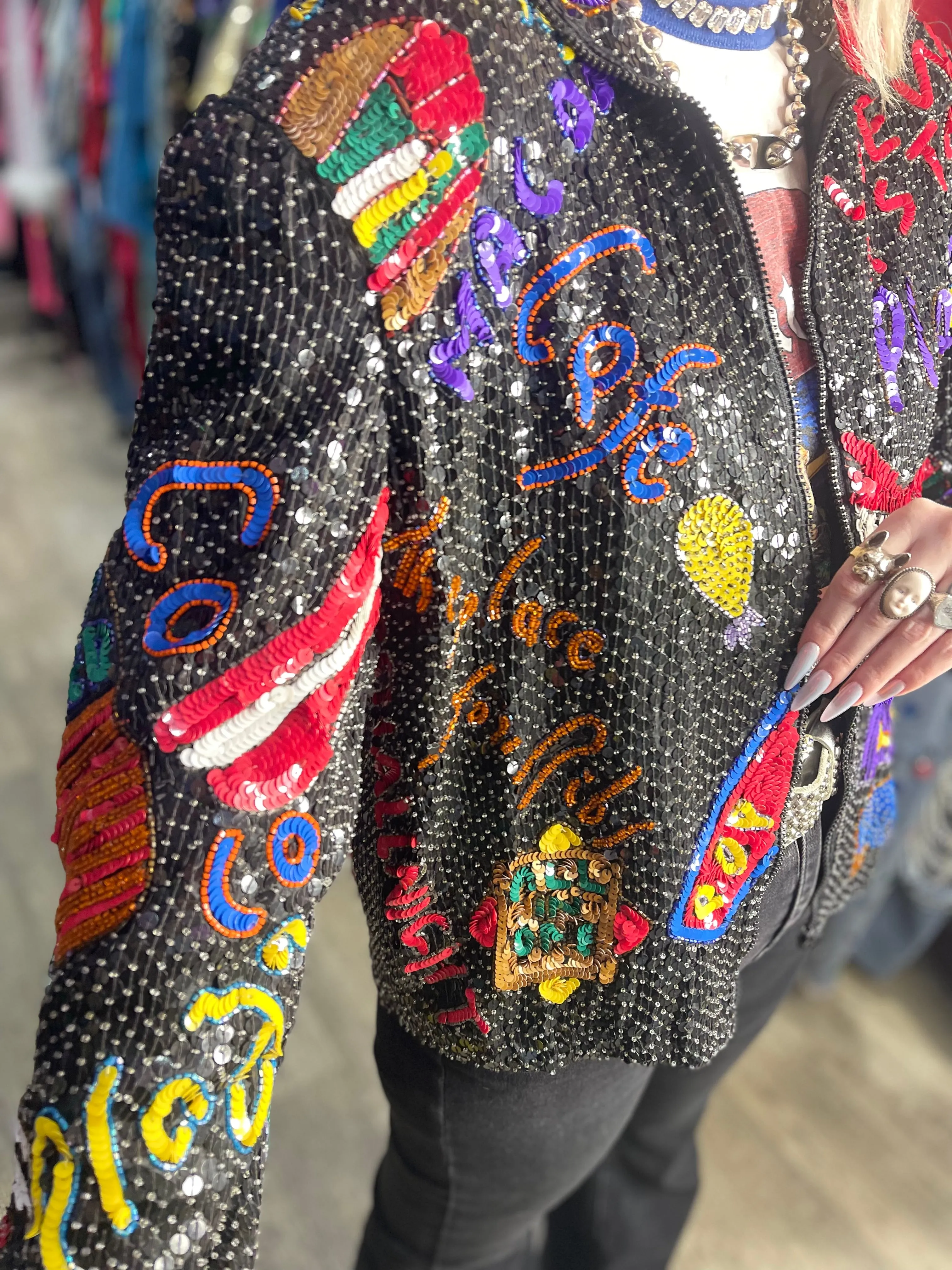 Vintage 80s Sequin New York Jacket