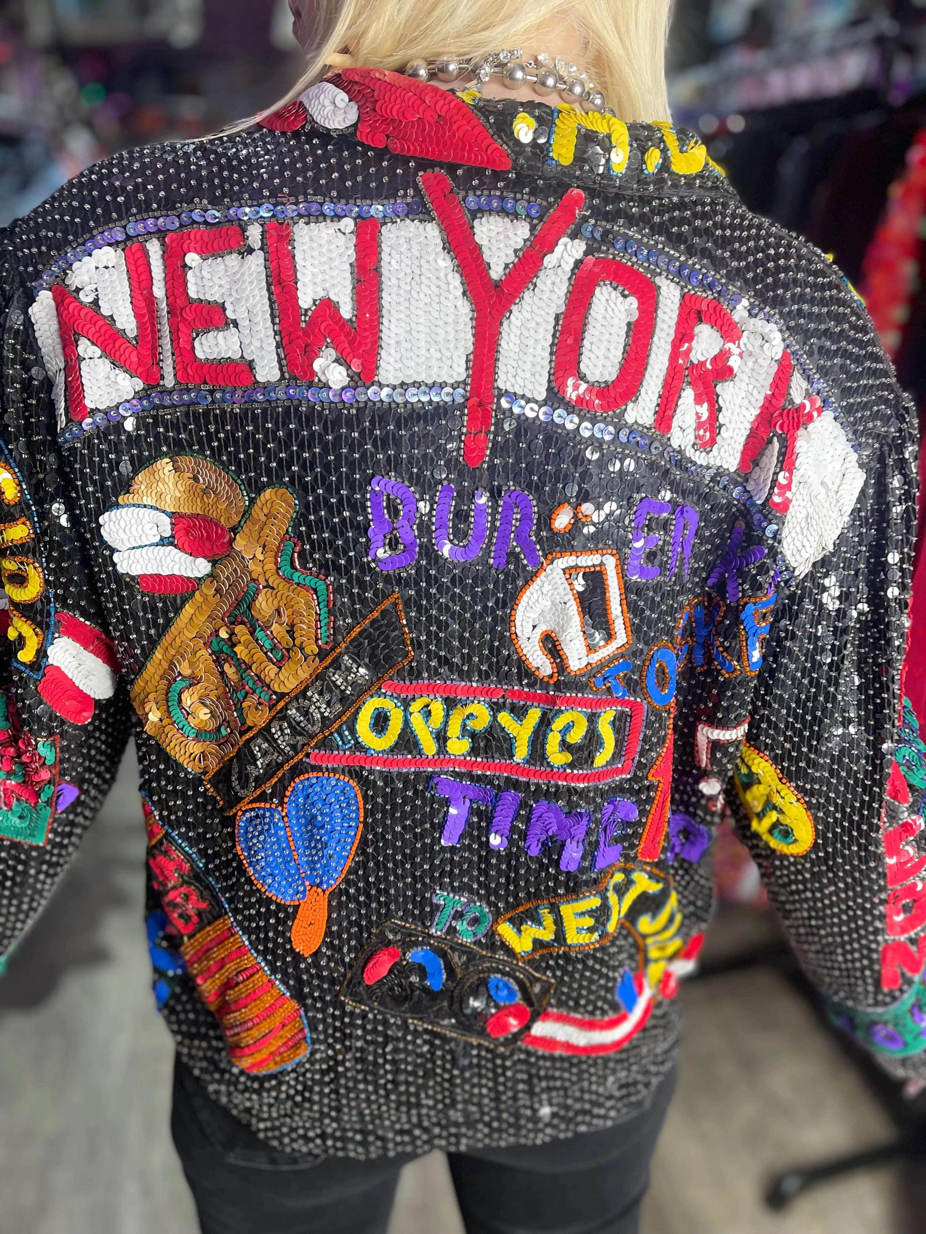 Vintage 80s Sequin New York Jacket