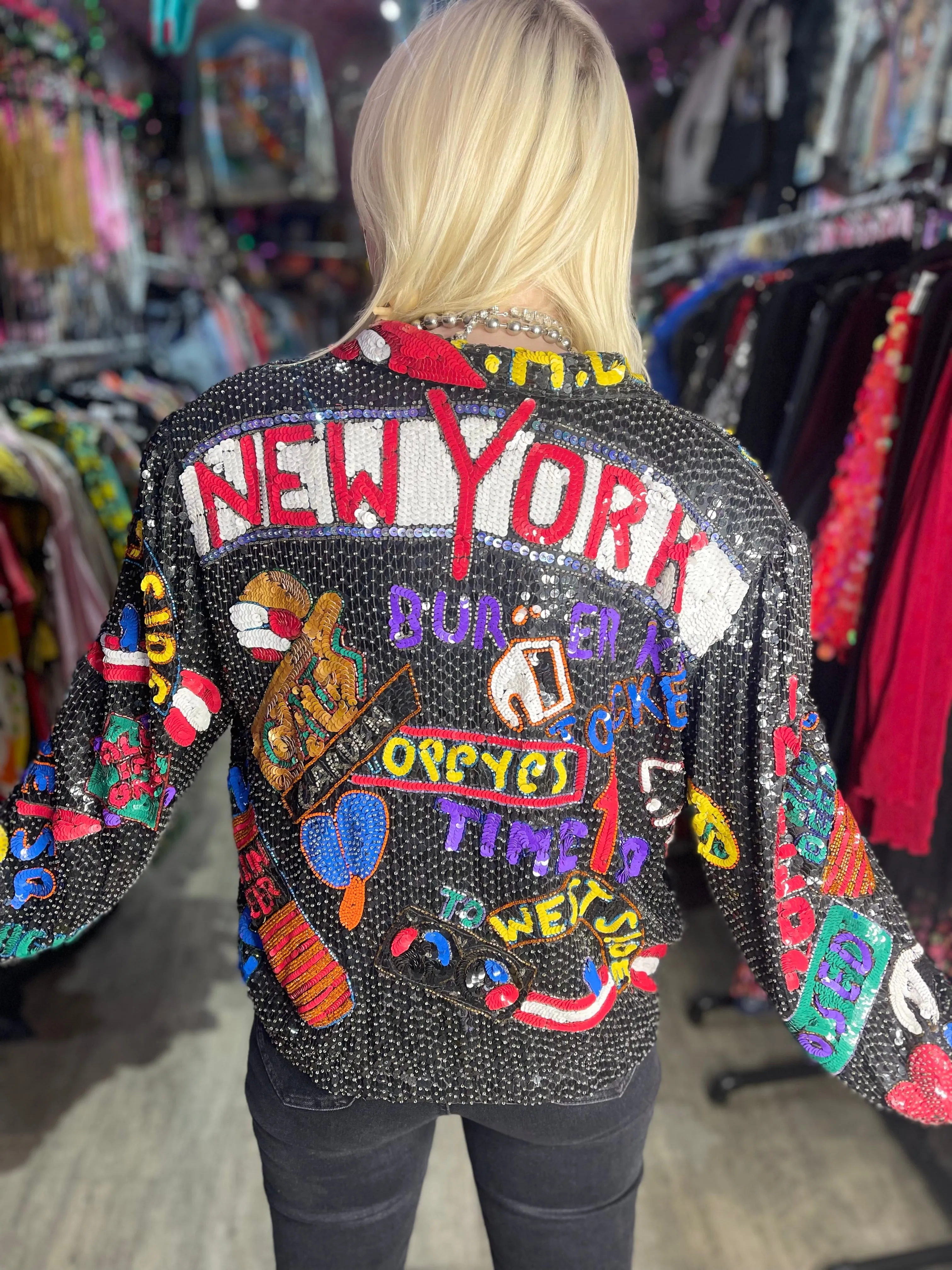 Vintage 80s Sequin New York Jacket