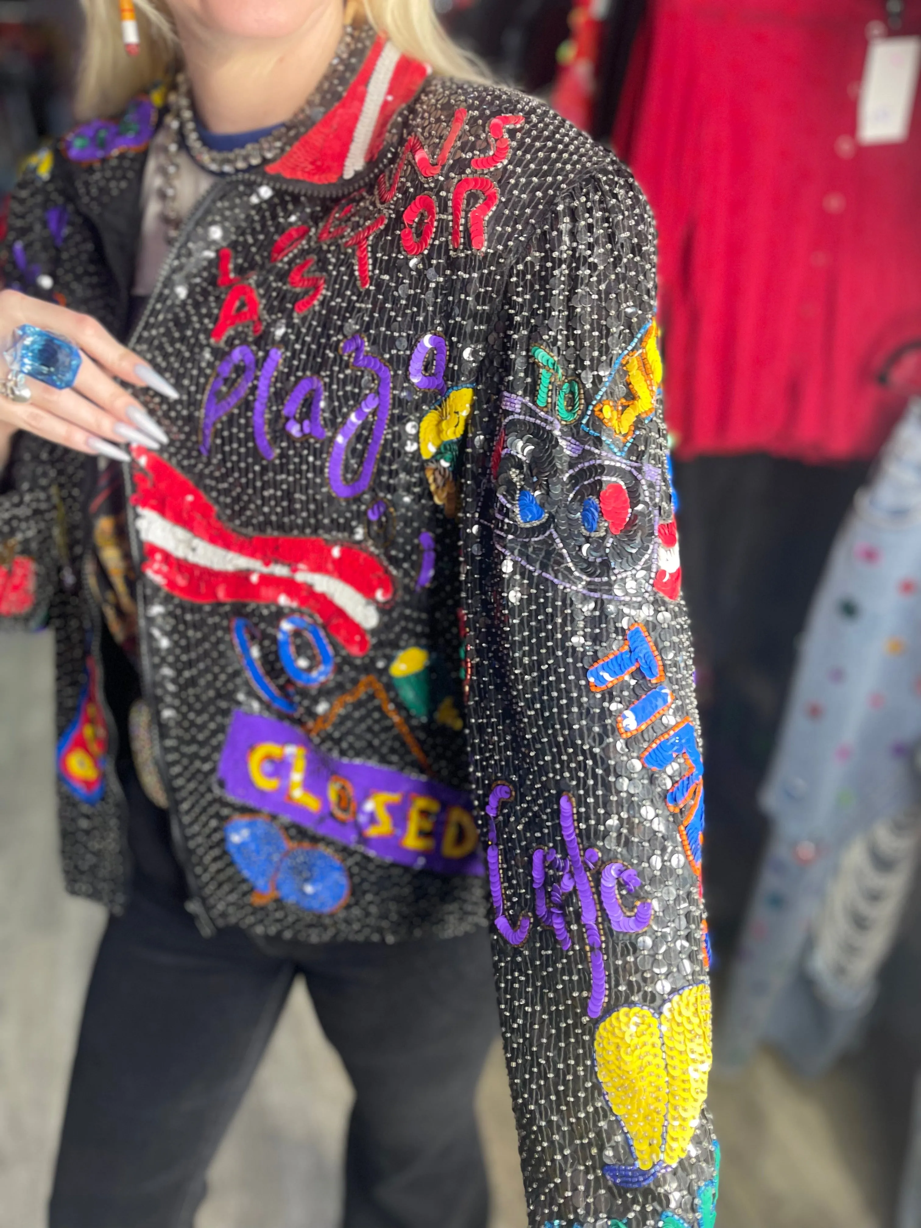 Vintage 80s Sequin New York Jacket