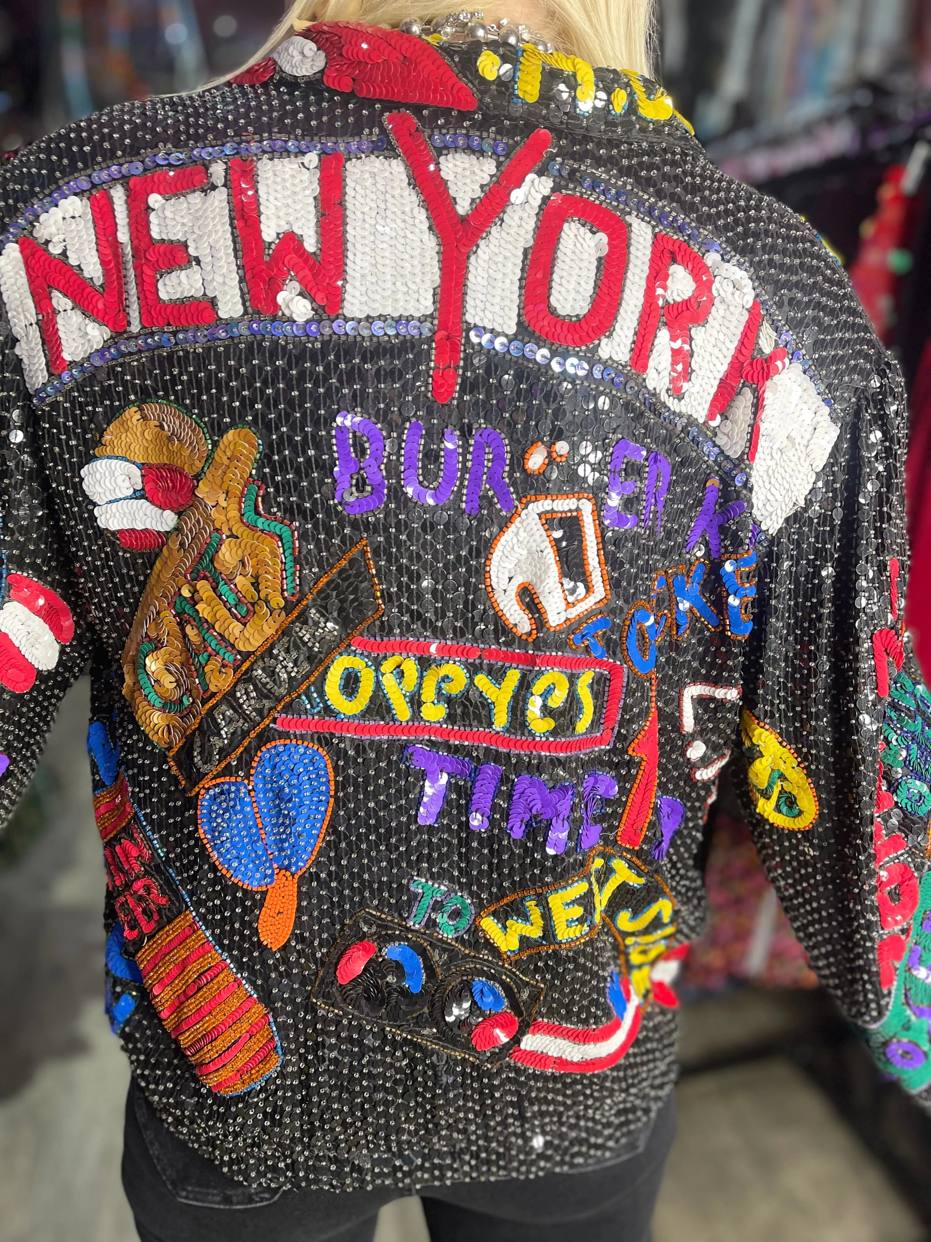 Vintage 80s Sequin New York Jacket