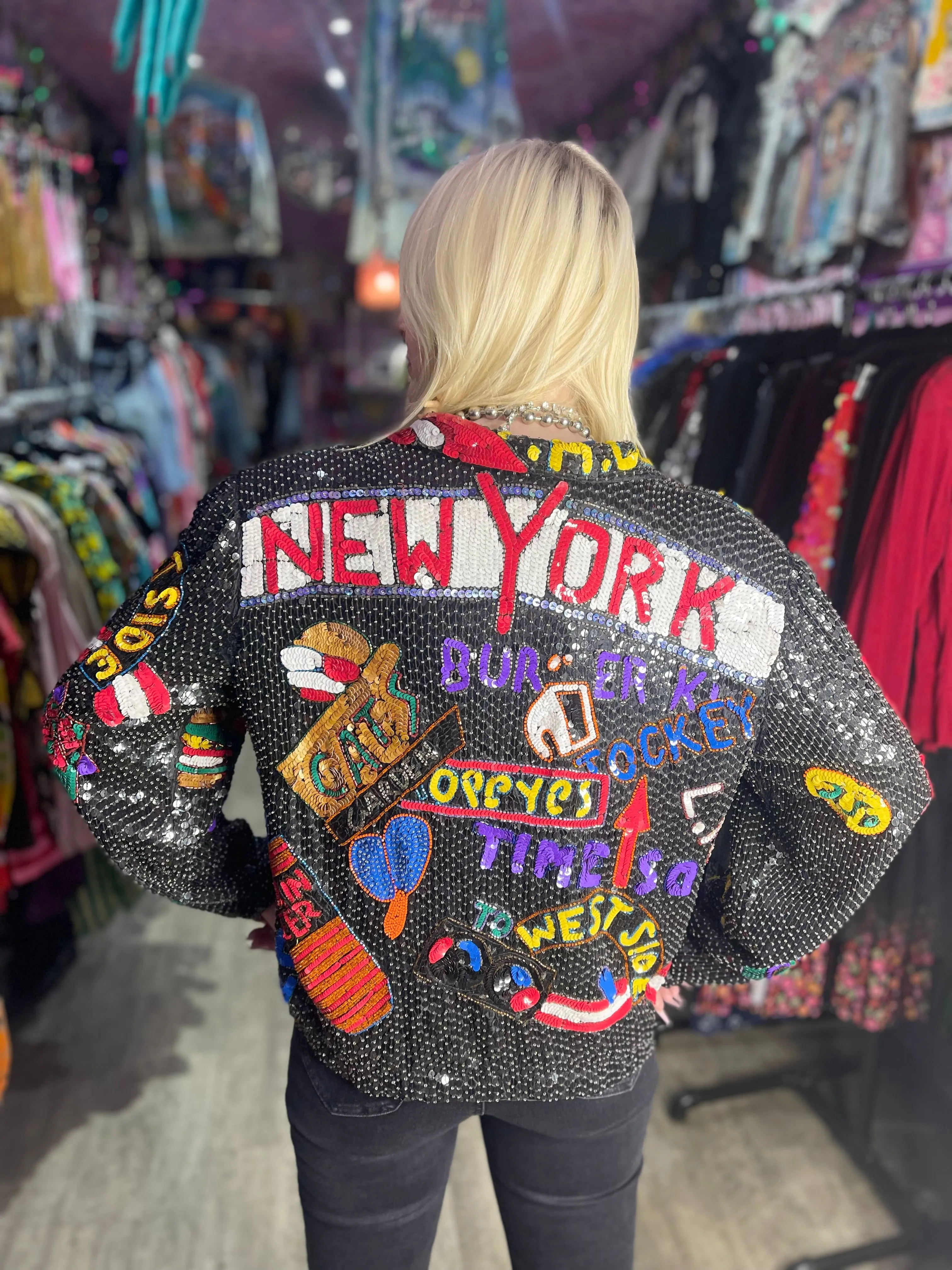 Vintage 80s Sequin New York Jacket