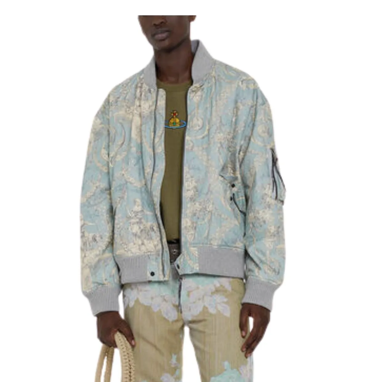 Vivienne Westwood Light Blue Bernardo Bomber Jacket