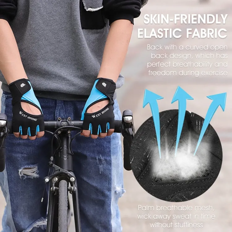 WEST BIKING YP0211217 Cycling Breathable Silicone Palm Gloves Fitness Training Wrist Guard Sports Gloves, Size: XL(Black Pink)