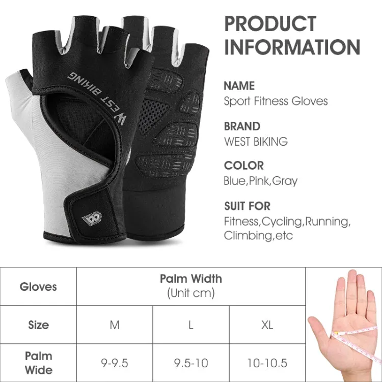 WEST BIKING YP0211217 Cycling Breathable Silicone Palm Gloves Fitness Training Wrist Guard Sports Gloves, Size: XL(Black Pink)