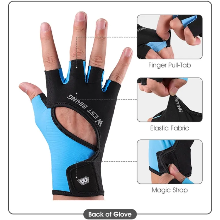 WEST BIKING YP0211217 Cycling Breathable Silicone Palm Gloves Fitness Training Wrist Guard Sports Gloves, Size: XL(Black Pink)